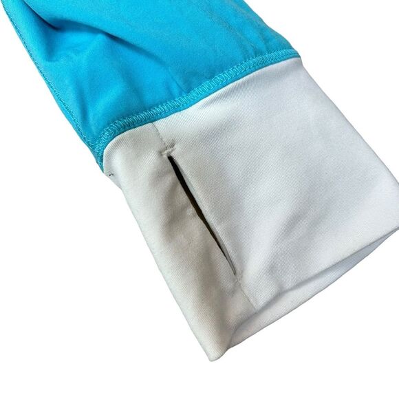 Lululemon Women’s 12 Track Attack Full Zip Windbreaker Jacket Aqua Blue‎ Sporty - Picture 10 of 15